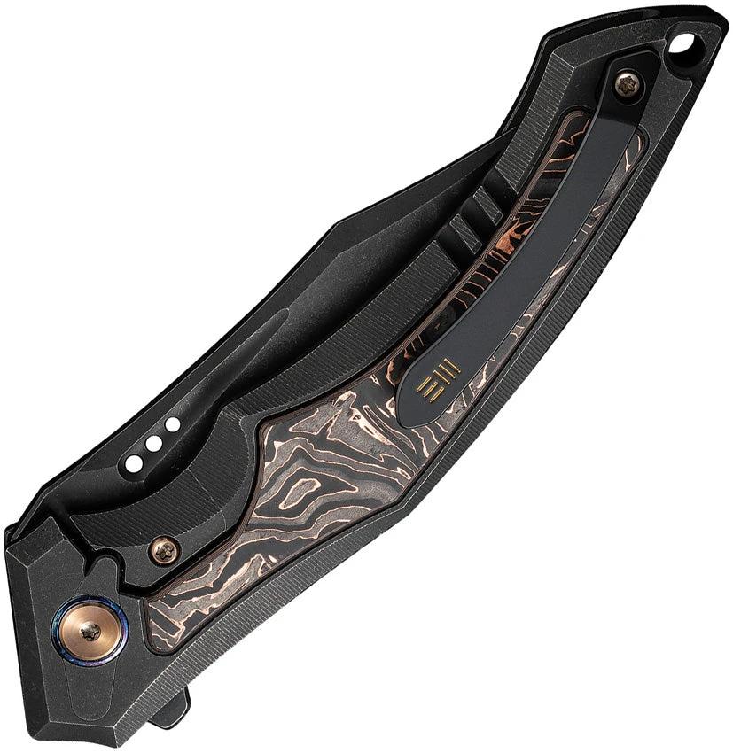 We Knife Orpheus Framelock Knife With CopperFoil Carbon Fiber Inlay CPM20CV 3.5in Clip Point Blade For EDC Enthusiasts by We Knife Co Ltd