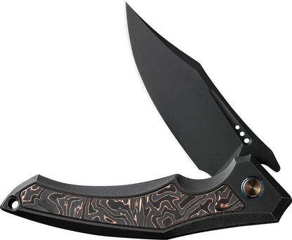 We Knife Orpheus Framelock Knife With CopperFoil Carbon Fiber Inlay CPM20CV 3.5in Clip Point Blade For EDC Enthusiasts by We Knife Co Ltd