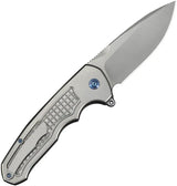 WE Knife Starlash Flip Press Lock - M390 Drop Point Blade, Gray Titanium Handle For EDC Enthusiasts by We Knife Co Ltd