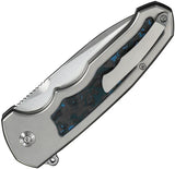 WE Knife Starlash WE23011D-2 Arctic Storm Carbon Fiber Inlay M390 Folding Knife - One Hand Deployment by We Knife Co Ltd