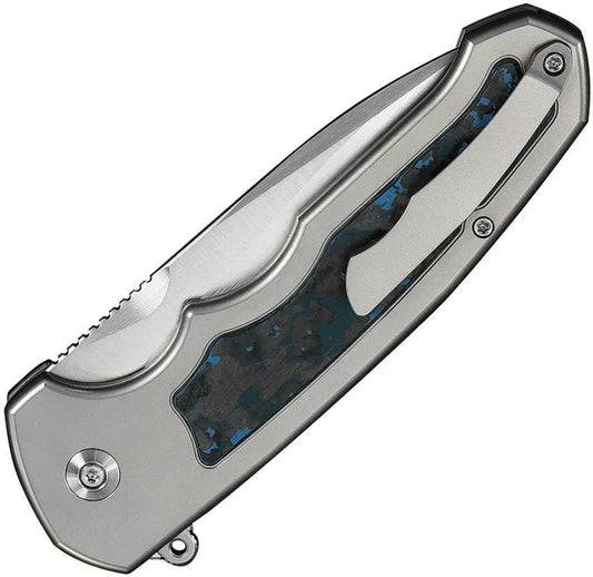 WE Knife Starlash WE23011D-2 Arctic Storm Carbon Fiber Inlay M390 Folding Knife - One Hand Deployment by We Knife Co Ltd