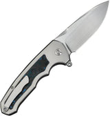WE Knife Starlash WE23011D-2 Arctic Storm Carbon Fiber Inlay M390 Folding Knife - One Hand Deployment by We Knife Co Ltd