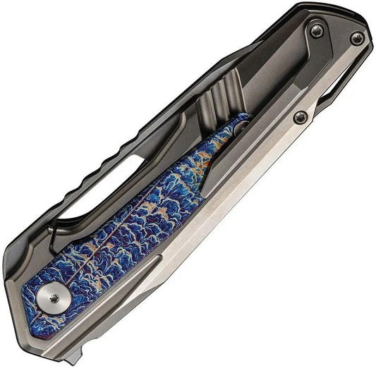 We Knife Falcaria Framelock - Premium CPM-20CV Wharncliffe EDC Knife With Flame Titanium Inlay by We Knife Co Ltd