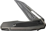 WE Knife Falcaria Framelock Damasteel WE23012B-DS1 - Premium Damasteel Wharncliffe Blade With Titanium Inlay EDC Ready by We Knife Co Ltd