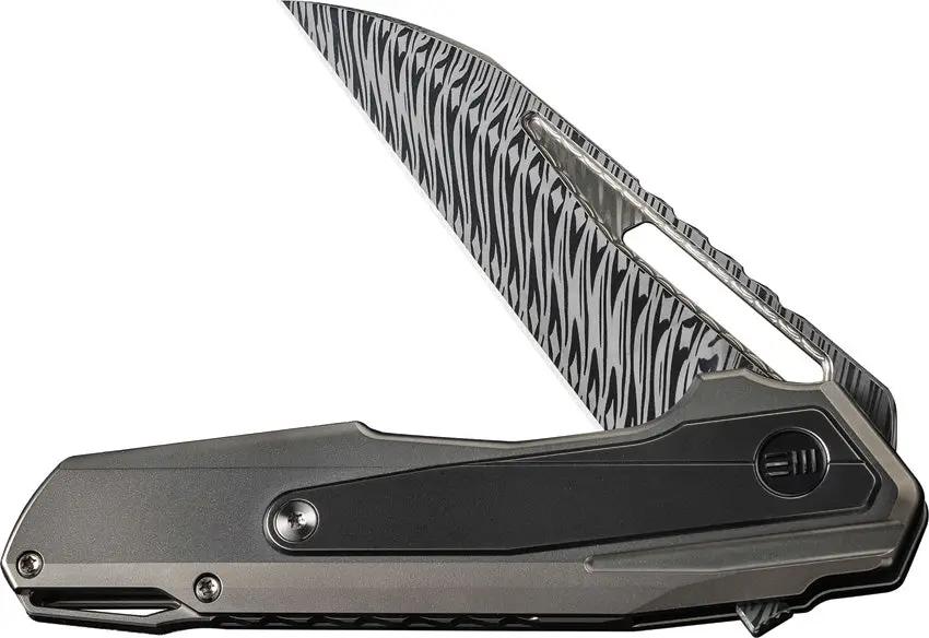 WE Knife Falcaria Framelock Damasteel WE23012B-DS1 - Premium Damasteel Wharncliffe Blade With Titanium Inlay EDC Ready by We Knife Co Ltd