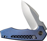 We Knife Harpen Framelock WE23019-2 - Premium CPM-20CV Blade With Blue Titanium Handle by We Knife Co Ltd