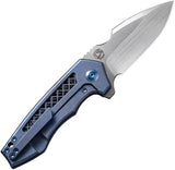 We Knife Harpen Framelock WE23019-2 - Premium CPM-20CV Blade With Blue Titanium Handle by We Knife Co Ltd