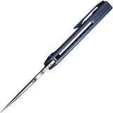 We Knife Harpen Framelock WE23019-2 - Premium CPM-20CV Blade With Blue Titanium Handle by We Knife Co Ltd