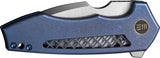 We Knife Harpen Framelock WE23019-2 - Premium CPM-20CV Blade With Blue Titanium Handle by We Knife Co Ltd