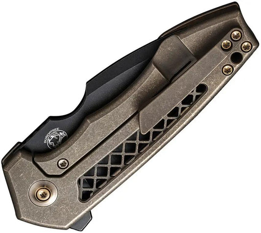 We Knife Harpen Framelock Bronze WE23019-3 CPM-20CV Titanium Handle Premium EDC Folding Knife - Bronze Tone Durability by We Knife Co Ltd