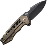 We Knife Harpen Framelock Bronze WE23019-3 CPM-20CV Titanium Handle Premium EDC Folding Knife - Bronze Tone Durability by We Knife Co Ltd