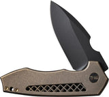 We Knife Harpen Framelock Bronze WE23019-3 CPM-20CV Titanium Handle Premium EDC Folding Knife - Bronze Tone Durability by We Knife Co Ltd