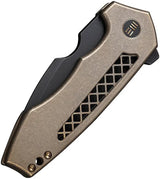 We Knife Harpen Framelock Bronze WE23019-3 CPM-20CV Titanium Handle Premium EDC Folding Knife - Bronze Tone Durability by We Knife Co Ltd