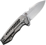 We Knife Harpen Framelock EDC Knife - 3 Inch CPM 20CV Blade, Gray Titanium Handle, Extended Tang by We Knife Co Ltd