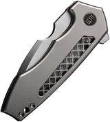 We Knife Harpen Framelock EDC Knife - 3 Inch CPM 20CV Blade, Gray Titanium Handle, Extended Tang by We Knife Co Ltd