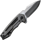 We Knife Harpen Framelock Damasteel WE23019 DS1 - Premium Titanium Handle EDC Knife for Collectors by We Knife Co Ltd