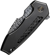 We Knife Harpen Framelock Damasteel WE23019 DS1 - Premium Titanium Handle EDC Knife for Collectors by We Knife Co Ltd
