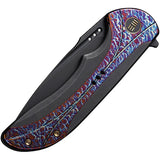 We Knife Equivik Framelock Flame WE23020-2 - Premium Titanium Flame Inlay With CPM-20CV Performance For Everyday Carry by We Knife Co Ltd
