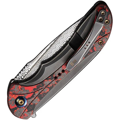 We Knife Equivik Framelock Lava Flow Damasteel Blade Titanium Handle EDC Knife - Premium Craftsmanship Everyday Carry by We Knife Co Ltd