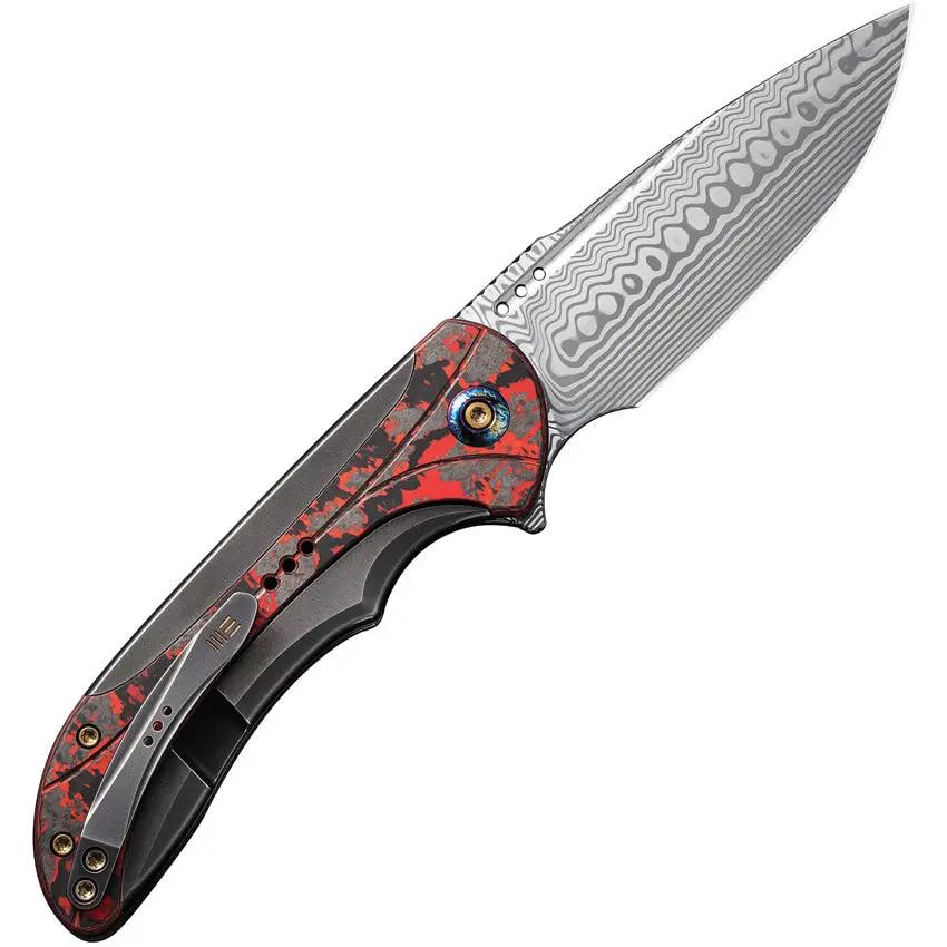 We Knife Equivik Framelock Lava Flow Damasteel Blade Titanium Handle EDC Knife - Premium Craftsmanship Everyday Carry by We Knife Co Ltd