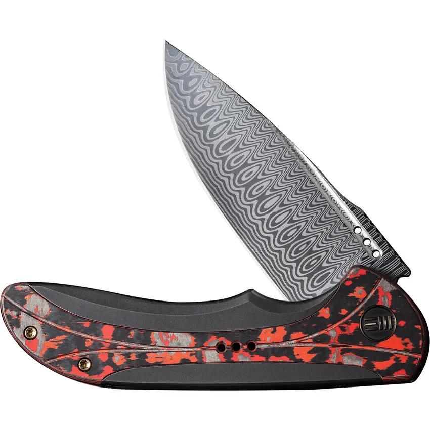 We Knife Equivik Framelock Lava Flow Damasteel Blade Titanium Handle EDC Knife - Premium Craftsmanship Everyday Carry by We Knife Co Ltd