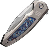 We Knife Hyperactive Framelock WE23030-1 - Titanium Frame EDC Knife With Vanax Steel And Flame Anodized Inlay by We Knife Co Ltd