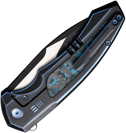 We Knife Hyperactive Framelock WE23030-3 - Vanax Blade, Stonewash Satin Finish, Arctic Storm Carbon Fiber Inlay by We Knife Co Ltd