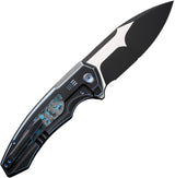 We Knife Hyperactive Framelock WE23030-3 - Vanax Blade, Stonewash Satin Finish, Arctic Storm Carbon Fiber Inlay by We Knife Co Ltd