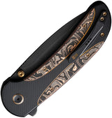 WE Knife Zizzit Button Lock Copper CF 20CV Premium Drop Point EDC Knife - Collector Grade Copper CF Build by We Knife Co Ltd