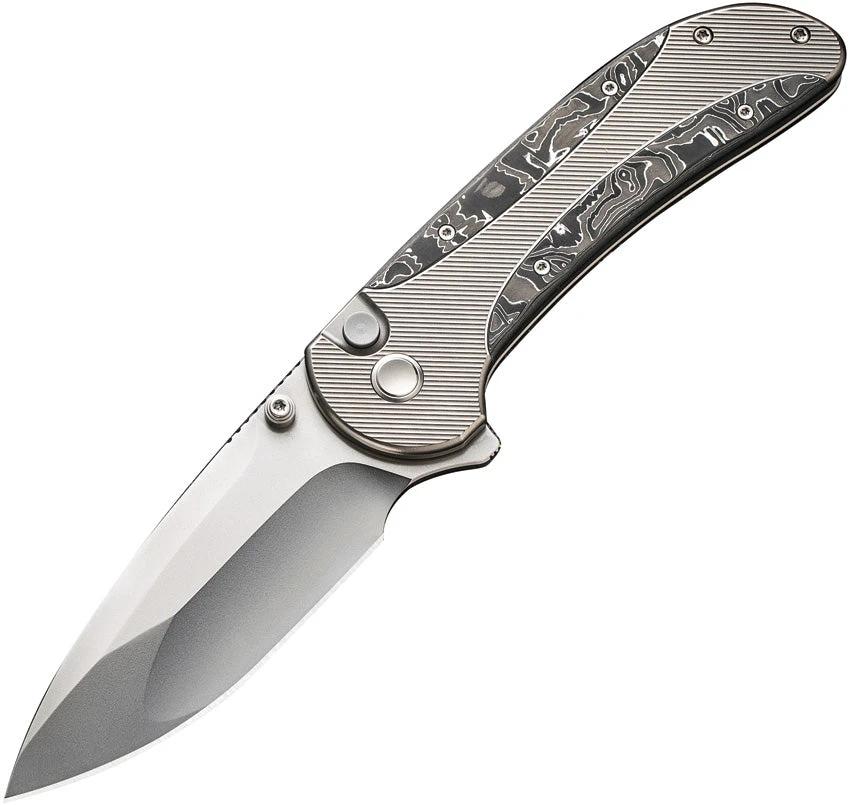 We Knife Co Ltd Zizzit Button Lock Alum CF WE23031-2 by We Knife Co Ltd