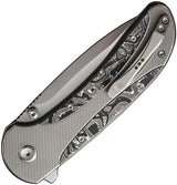 WE Knife Zizzit Button Lock Knife CPM-20CV Bead Blast Blade Titanium Handle CF Inlay EDC - Precision Cutting by We Knife Co Ltd