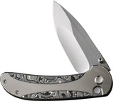 WE Knife Zizzit Button Lock Knife CPM-20CV Bead Blast Blade Titanium Handle CF Inlay EDC - Precision Cutting by We Knife Co Ltd