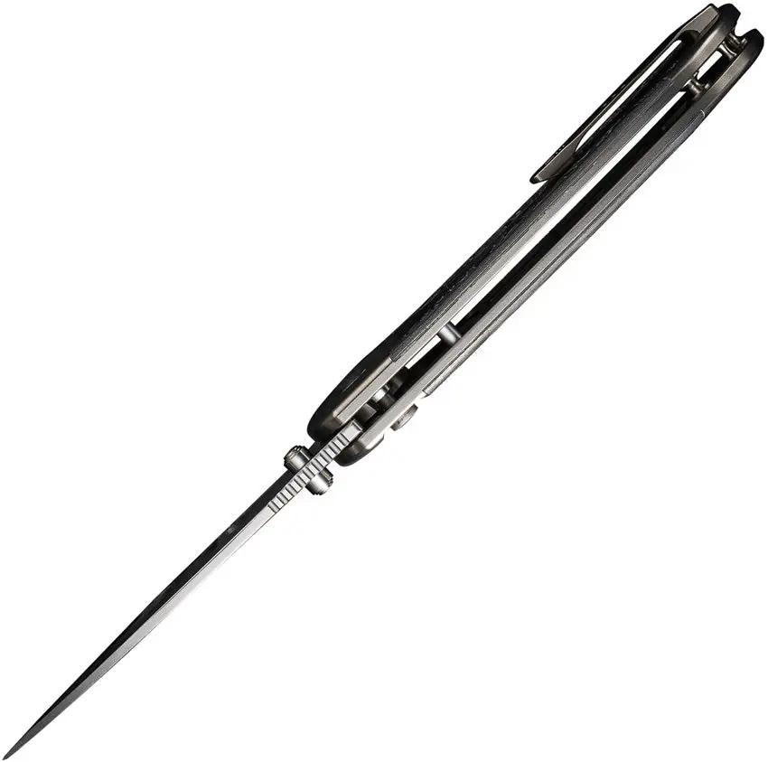 WE Knife Zizzit Button Lock Knife CPM-20CV Bead Blast Blade Titanium Handle CF Inlay EDC - Precision Cutting by We Knife Co Ltd