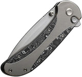 WE Knife Zizzit Button Lock Knife CPM-20CV Bead Blast Blade Titanium Handle CF Inlay EDC - Precision Cutting by We Knife Co Ltd