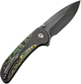 WE Knife Zizzit Button Lock Toxic Storm WE23031-4 - Premium CPM20CV Steel, Titanium Frame With Carbon Fiber Inlay by We Knife Co Ltd