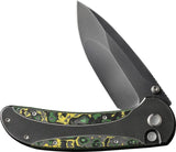 WE Knife Zizzit Button Lock Toxic Storm WE23031-4 - Premium CPM20CV Steel, Titanium Frame With Carbon Fiber Inlay by We Knife Co Ltd