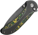 WE Knife Zizzit Button Lock Toxic Storm WE23031-4 - Premium CPM20CV Steel, Titanium Frame With Carbon Fiber Inlay by We Knife Co Ltd