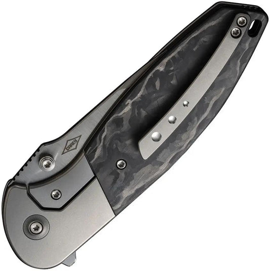 We Knife Nitro OG Framelock EDC Knife Satin CPM 20CV Blade With Marble Carbon Fiber Inlay by We Knife Co Ltd