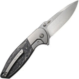 We Knife Nitro OG Framelock EDC Knife Satin CPM 20CV Blade With Marble Carbon Fiber Inlay by We Knife Co Ltd