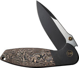 We Knife Nitro OG Framelock - Copper Foil Carbon Fiber Inlay With Titanium Handle For Precision EDC by We Knife Co Ltd