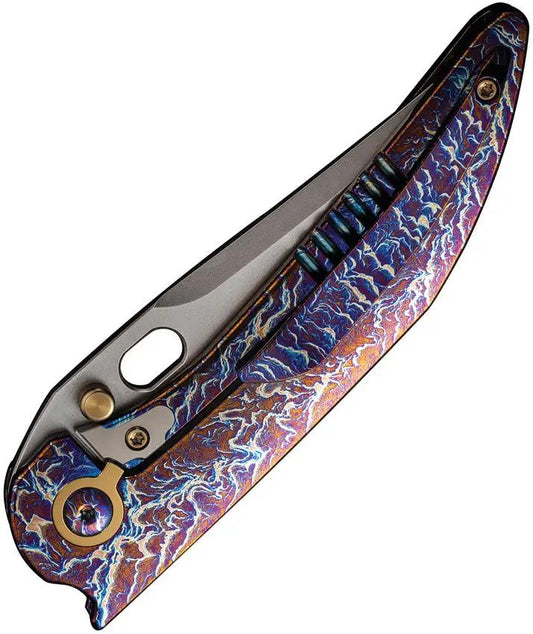 We Knife Attor WE23037-2 - Framelock Folding Knife Flame Titanium Handle CPM-20CV Blade For EDC Enthusiasts by We Knife Co Ltd