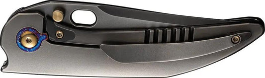 We Knife Co Ltd Attor Framelock Knife Gray Titanium Handle CPM20CV Blade With Thumb Stud For Quick Outdoor Deployment by We Knife Co Ltd
