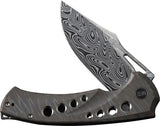 WE Knife Swiftfin Framelock Damasteel - Flame Anodized Titanium Handle EDC Knife For Collectors by We Knife Co Ltd