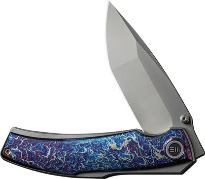 We Knife Swordfin Linerlock Flame WE23067-1 - Premium CPM-20CV Tanto Blade With Titanium Onlay by We Knife Co Ltd