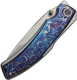 We Knife Swordfin Linerlock Flame WE23067-1 - Premium CPM-20CV Tanto Blade With Titanium Onlay by We Knife Co Ltd
