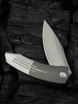 We Knife Sine Wave Nested Linerlock Gry WE23069B-2 - EDC Knife With Gray Titanium Handle And Premium Bohler M390 Blade by We Knife Co Ltd