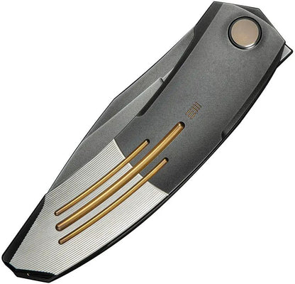 WE Knife Sine Wave Nested Linerlock EDC Knife - Premium M390 Blade With Gray Titanium Handle by We Knife Co Ltd