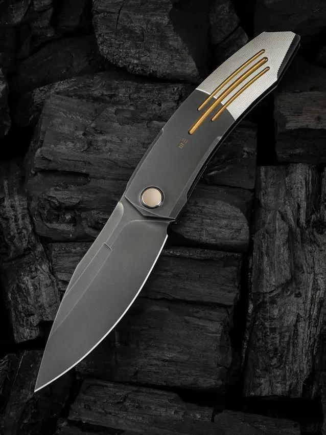 WE Knife Sine Wave Nested Linerlock EDC Knife - Premium M390 Blade With Gray Titanium Handle by We Knife Co Ltd