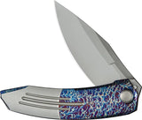WE Knife Sine Wave Nested Linerlock Flm WE23069B-4 - M390 Titanium Flame And Satin Handle EDC Knife by We Knife Co Ltd