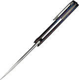 WE Knife Sine Wave Nested Linerlock Flm WE23069B-4 - M390 Titanium Flame And Satin Handle EDC Knife by We Knife Co Ltd